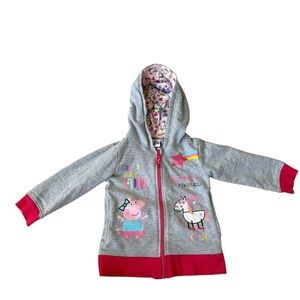 Peppa Pig Gray and Pink Hoodie with Fun Graphics